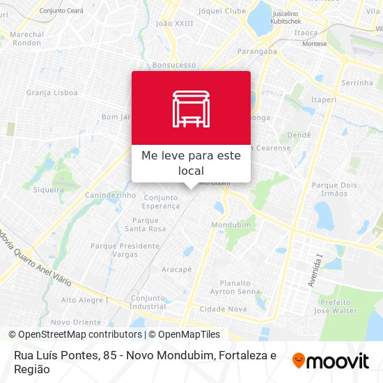 Rua Luís Pontes, 85 - Novo Mondubim mapa