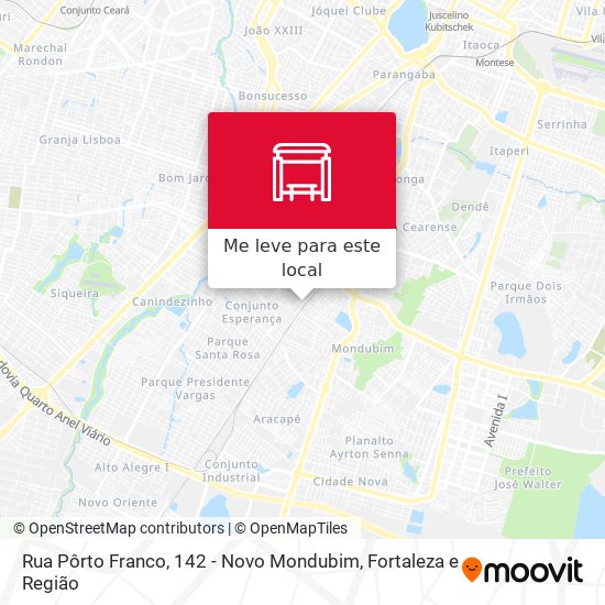 Rua Pôrto Franco, 142 - Novo Mondubim mapa