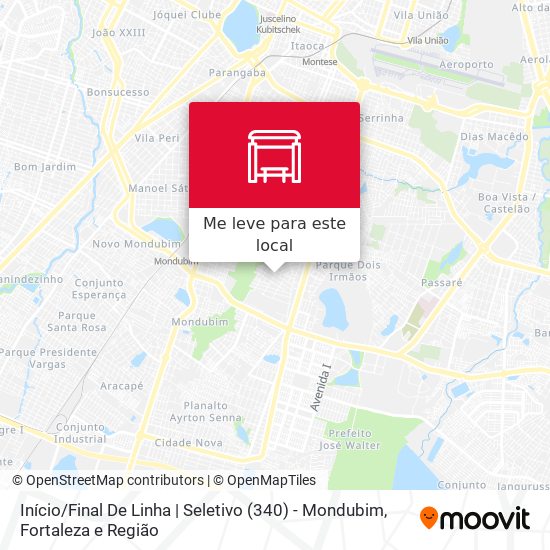 Início / Final De Linha | Seletivo (340) - Mondubim mapa