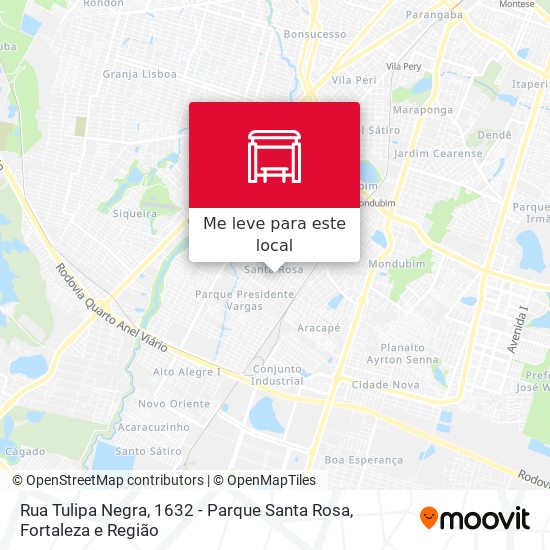 Rua Tulipa Negra, 1632 - Parque Santa Rosa mapa