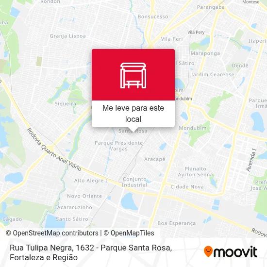 Rua Tulipa Negra, 1632 - Parque Santa Rosa mapa