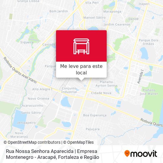 Rua Nossa Senhora Aparecida | Empresa Montenegro - Aracapé mapa