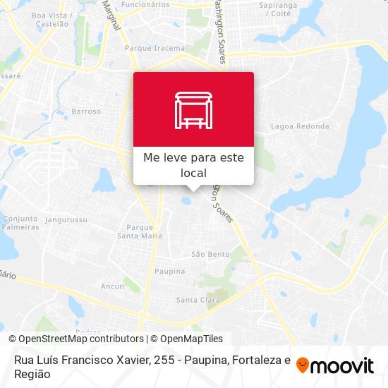 Rua Luís Francisco Xavier, 255 - Paupina mapa