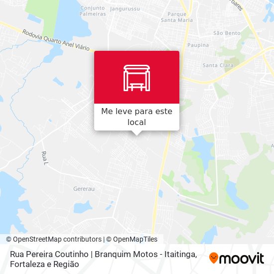 Rua Pereira Coutinho | Branquim Motos - Itaitinga mapa
