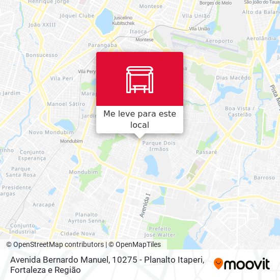 Avenida Bernardo Manuel, 10275 - Planalto Itaperi mapa
