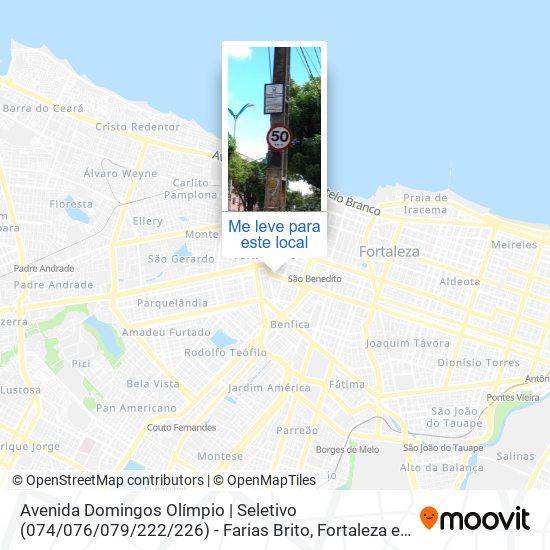 Avenida Domingos Olímpio | Seletivo (074 / 076 / 079 / 222 / 226) - Farias Brito mapa