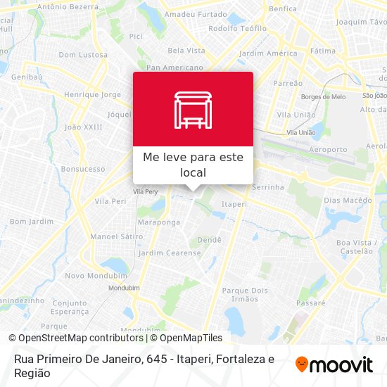 Rua Primeiro De Janeiro, 645 - Itaperi mapa