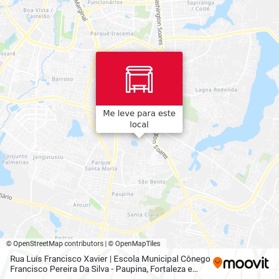 Rua Luís Francisco Xavier | Escola Municipal Cônego Francisco Pereira Da Silva - Paupina mapa