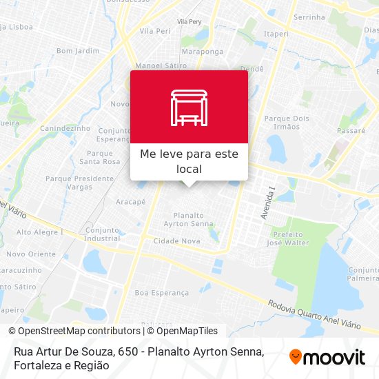 Rua Artur De Souza, 650 - Planalto Ayrton Senna mapa