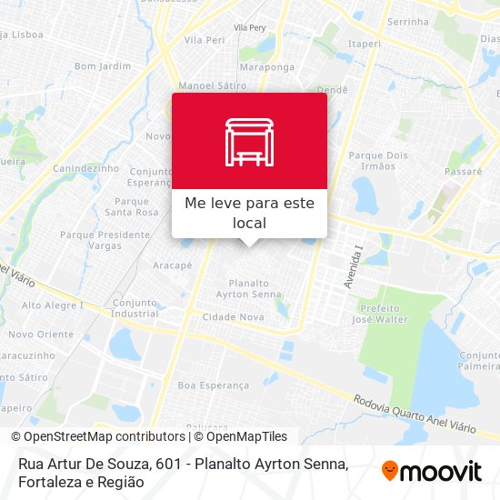 Rua Artur De Souza, 601 - Planalto Ayrton Senna mapa