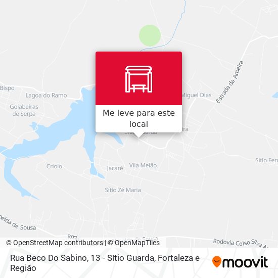 Rua Beco Do Sabino, 13 - Sítio Guarda mapa