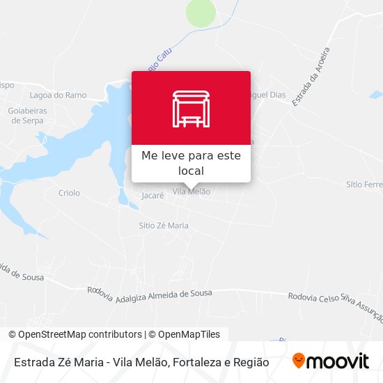 Estrada Zé Maria - Vila Melão mapa
