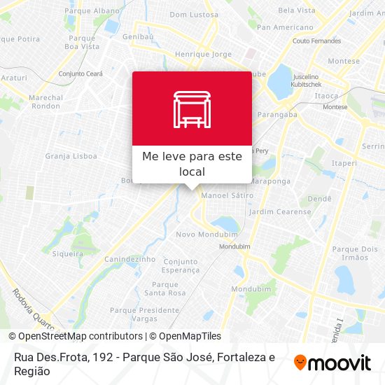 Rua Des.Frota, 192 - Parque São José mapa