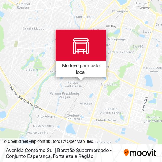 Avenida Contorno Sul | Baratão Supermercado - Conjunto Esperança mapa