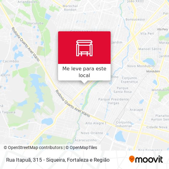 Rua Itapuã, 315 - Siqueira mapa