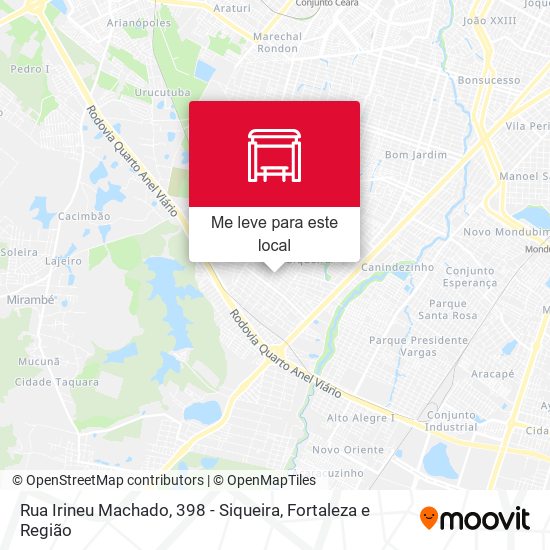 Rua Irineu Machado, 398 - Siqueira mapa