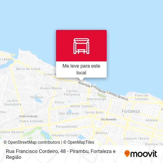Rua Francisco Cordeiro, 48 - Pirambu mapa