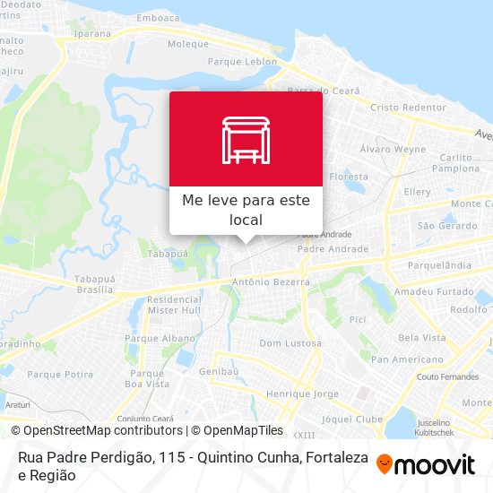 Rua Padre Perdigão, 115 - Quintino Cunha mapa