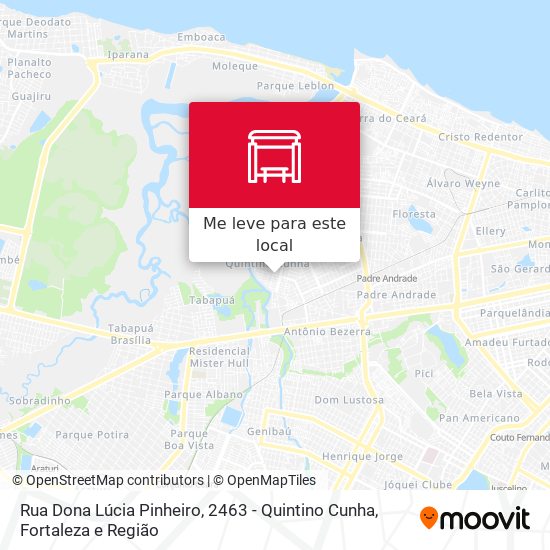 Rua Dona Lúcia Pinheiro, 2463 - Quintino Cunha mapa