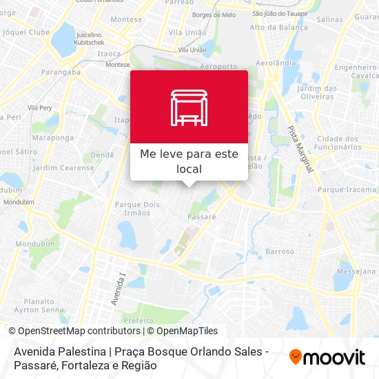 Avenida Palestina | Praça Bosque Orlando Sales - Passaré mapa