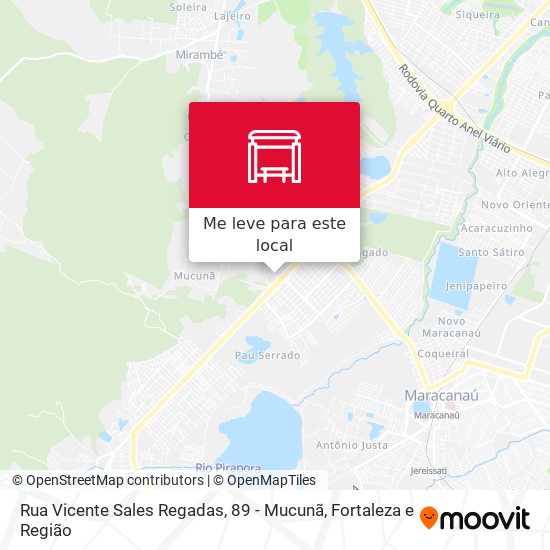 Rua Vicente Sales Regadas, 89 - Mucunã mapa