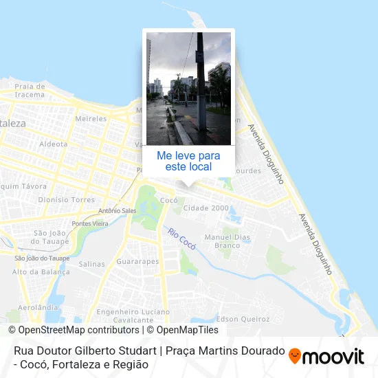 Rua Doutor Gilberto Studart | Praça Martins Dourado - Cocó mapa