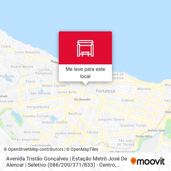 Avenida Tristão Gonçalves | Estação Metrô José De Alencar | Seletivo (086 / 200 / 371 / 833) - Centro mapa