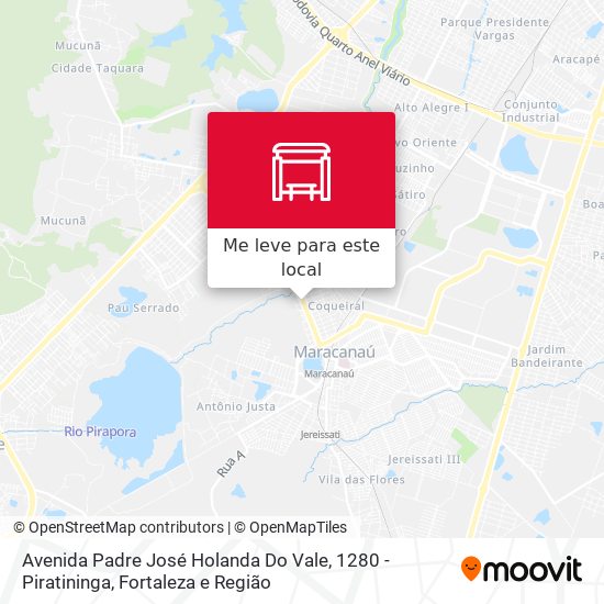 Avenida Padre José Holanda Do Vale, 1280 - Piratininga mapa