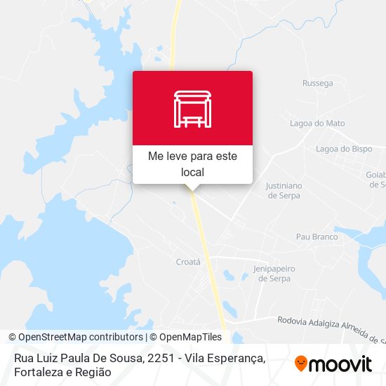 Rua Luiz Paula De Sousa, 2251 - Vila Esperança mapa