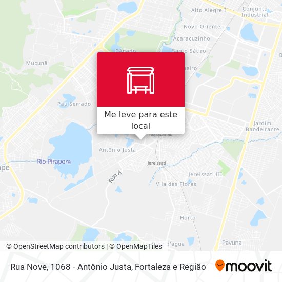 Rua Nove, 1068 - Antônio Justa mapa