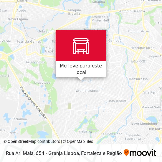 Rua Ari Maia, 654 - Granja Lisboa mapa