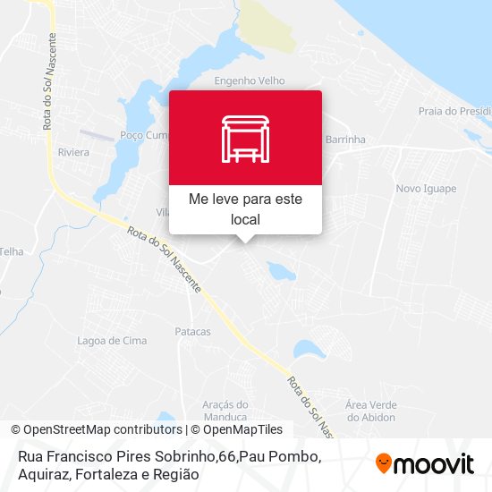 Rua Francisco Pires Sobrinho,66,Pau Pombo, Aquiraz mapa