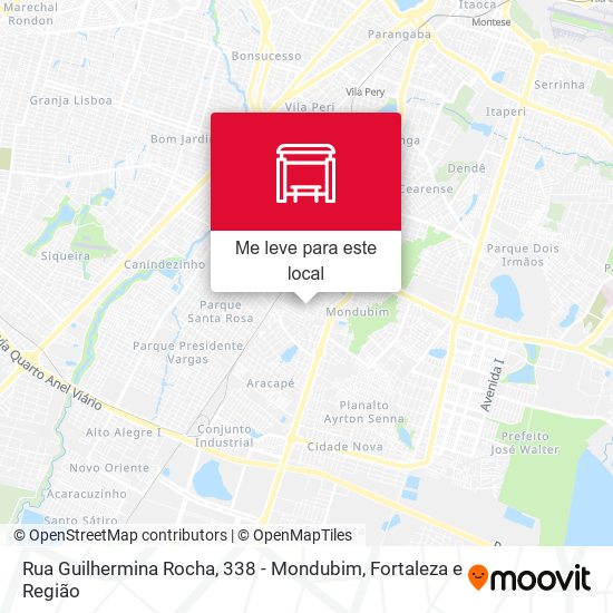 Rua Guilhermina Rocha, 338 - Mondubim mapa
