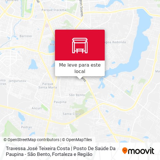 Travessa José Teixeira Costa | Posto De Saúde Da Paupina - São Bento mapa