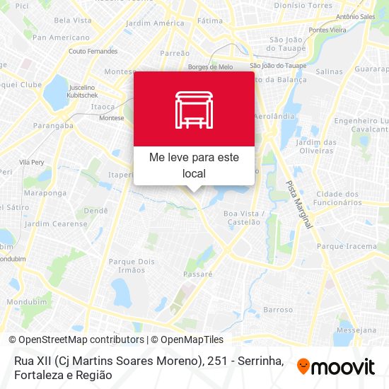 Rua XII (Cj Martins Soares Moreno), 251 - Serrinha mapa