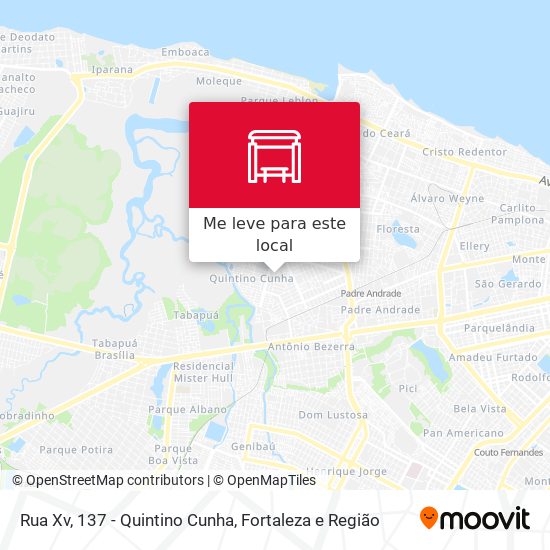 Rua Xv, 137 - Quintino Cunha mapa