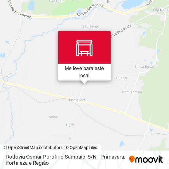 Rodovia Osmar Portifírio Sampaio, S / N - Primavera mapa