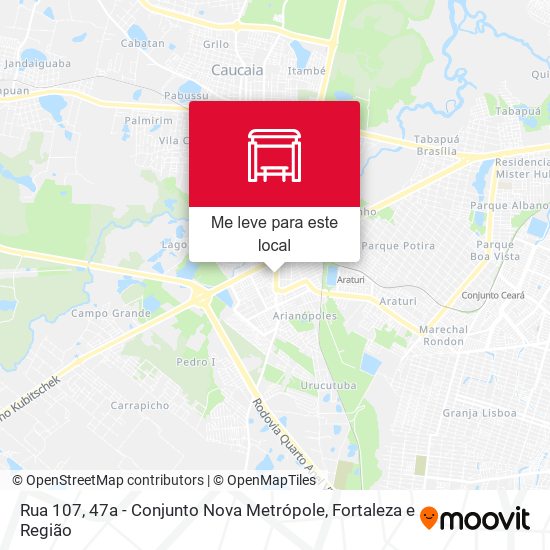 Rua 107, 47a - Conjunto Nova Metrópole mapa