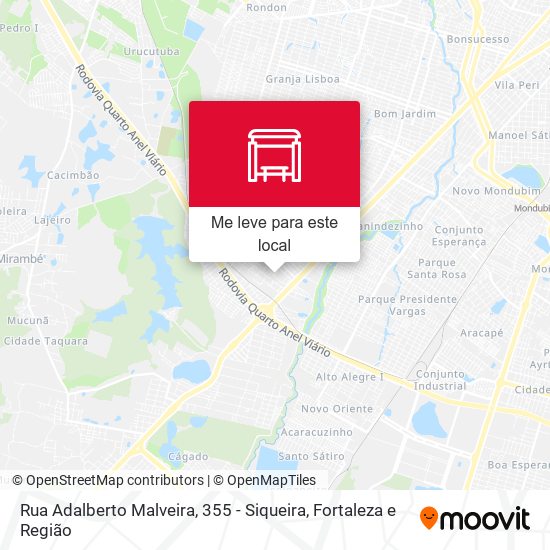 Rua Adalberto Malveira, 355 - Siqueira mapa