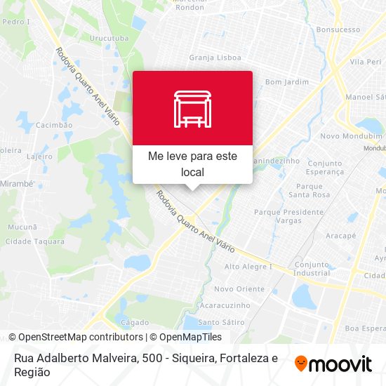 Rua Adalberto Malveira, 500 - Siqueira mapa