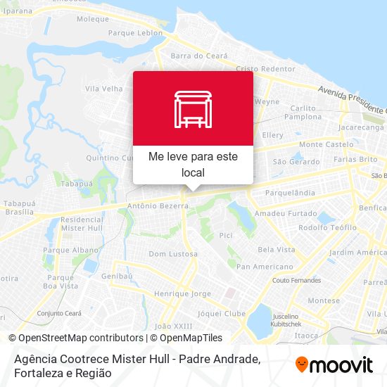 Agência Cootrece Mister Hull - Padre Andrade mapa