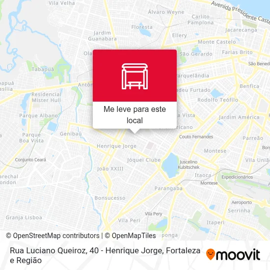 Rua Luciano Queiroz, 40 - Henrique Jorge mapa