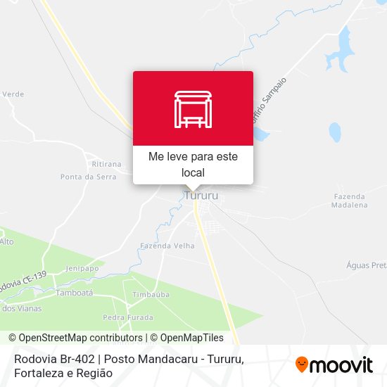 Rodovia Br-402 | Posto Mandacaru - Tururu mapa