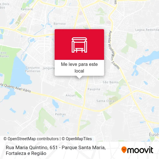 Rua Maria Quintino, 651 - Parque Santa Maria mapa
