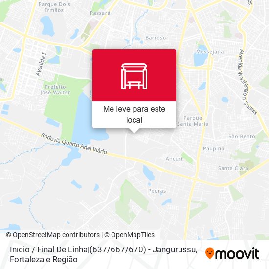 Início / Final De Linha|(637 / 667 / 670) - Jangurussu mapa