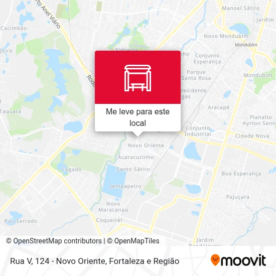 Rua V, 124 - Novo Oriente mapa