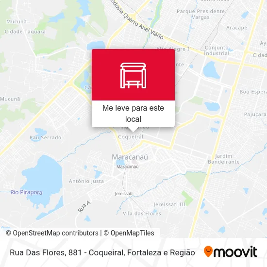 Rua Das Flores, 881 - Coqueiral mapa