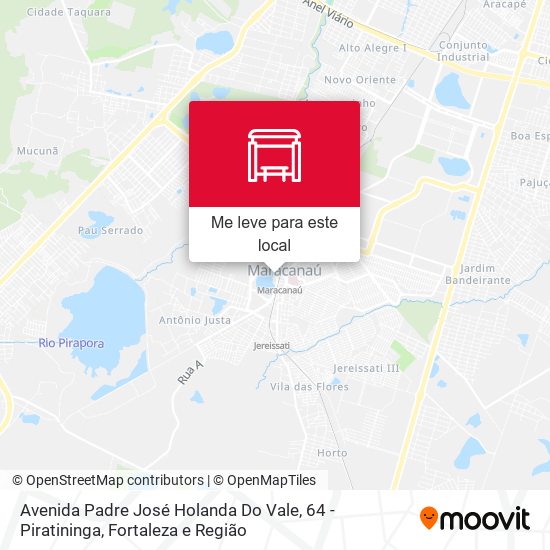 Avenida Padre José Holanda Do Vale, 64 - Piratininga mapa