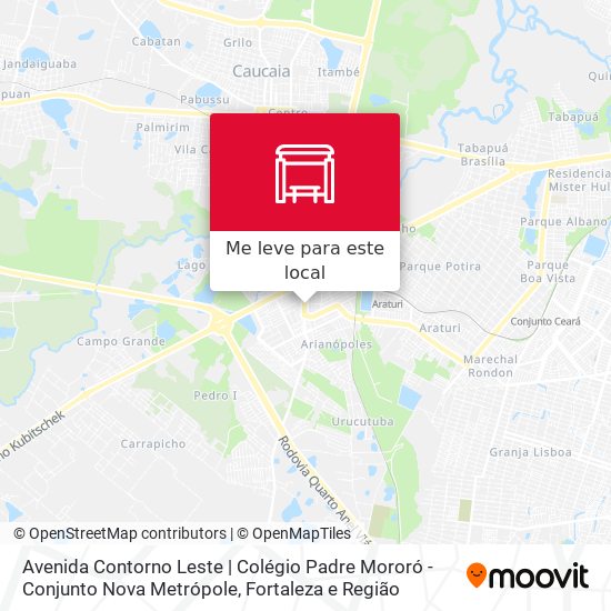 Avenida Contorno Leste | Colégio Padre Mororó - Conjunto Nova Metrópole mapa