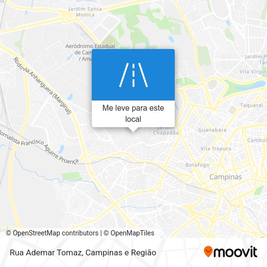 Rua Ademar Tomaz mapa